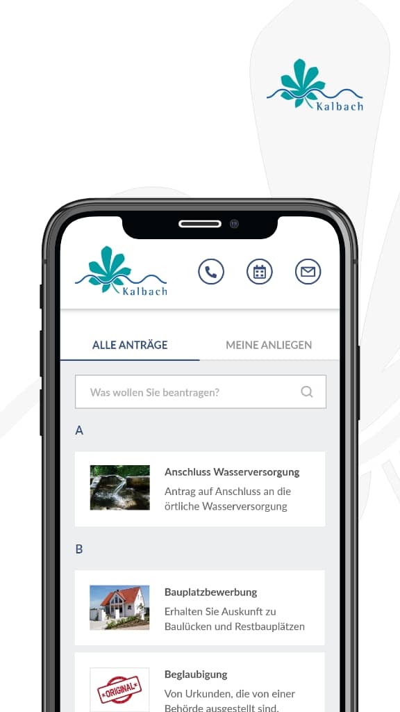 Kalbach App: Anträge